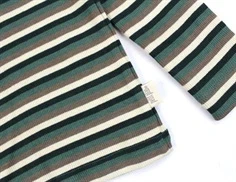 Petit Piao emerald green multi stribet t-shirt